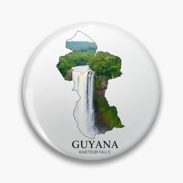 Item preview, Guyana Map Kaieteur Falls and Amazon Rainforest Art designed and sold by AbulailArt.