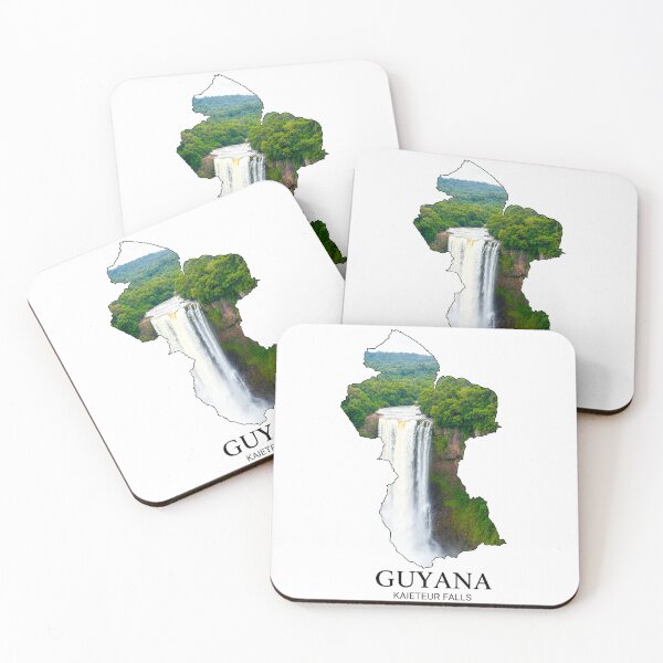 Item preview, Guyana Map Kaieteur Falls and Amazon Rainforest Art designed and sold by AbulailArt.
