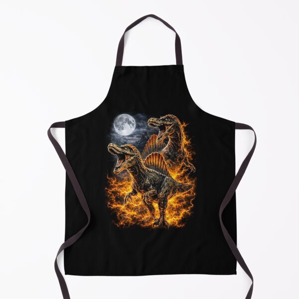 Item preview, Spinosaurus Mirabilis Dinosaur Moon Flaming Dark Fantasy Retro designed and sold by gunaone-design.