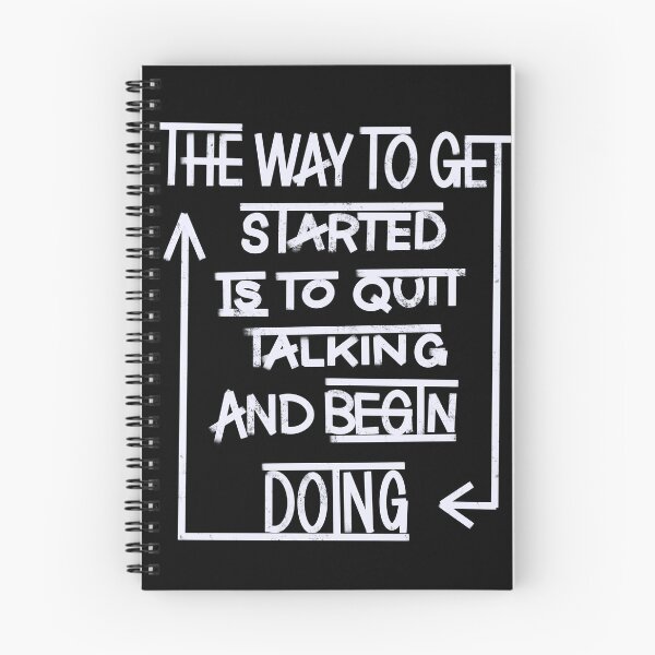 Item preview, Quit Talking Begin Doing - Bold Black Motivational Quote designed and sold by TheArtOfTreble.