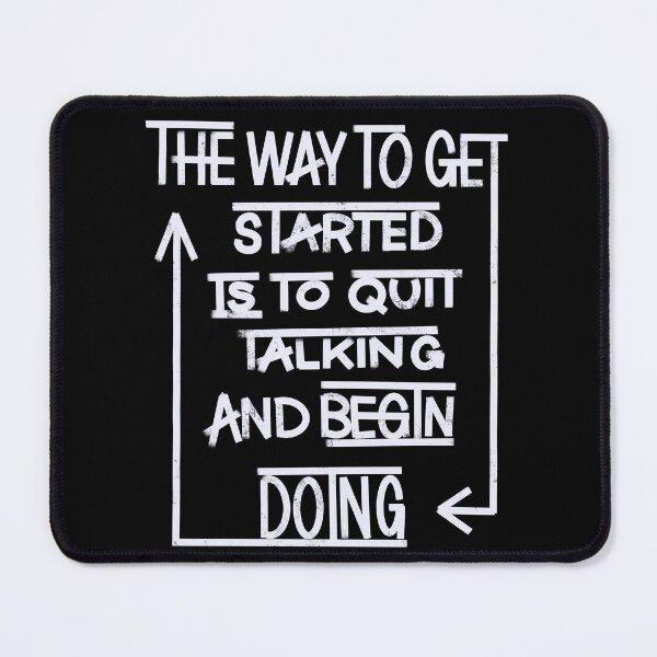 Item preview, Quit Talking Begin Doing - Bold Black Motivational Quote designed and sold by TheArtOfTreble.