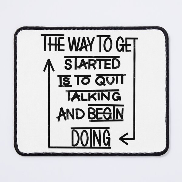 Item preview, Quit Talking Begin Doing - Bold Black Motivational Quote designed and sold by TheArtOfTreble.