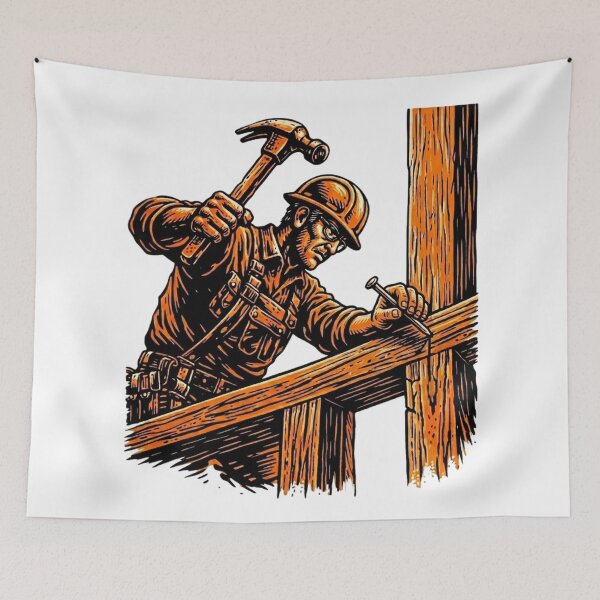 Item preview, Woodcut Carpenter Woodworker designed and sold by LightPrintsCo.