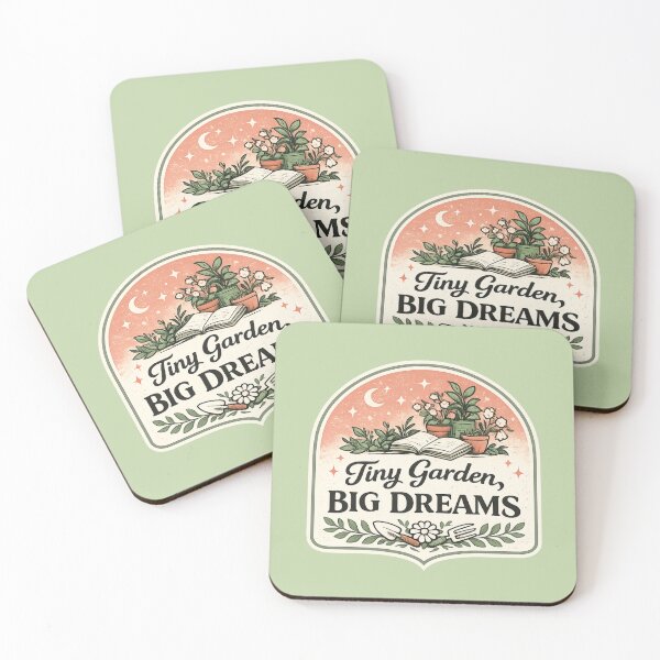 Item preview, Tiny Garden Big Dreams — Cute Plant Lover Bookish Garden Aesthetic in Sage & Salmon designed and sold by Heather's Creative Apparel.