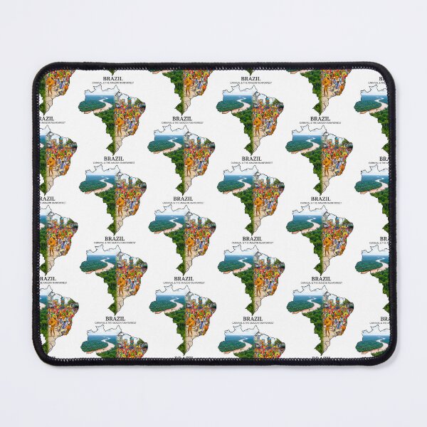 Item preview, Brazil Map Amazon Rainforest and Carnival Celebration Art designed and sold by AbulailArt.