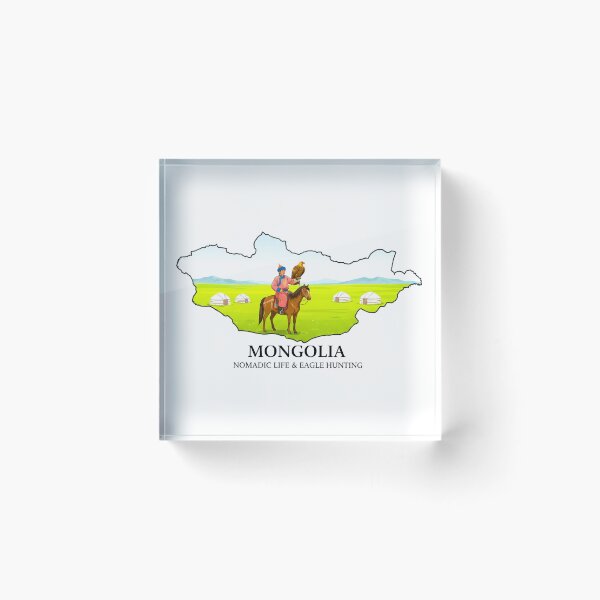 Item preview, Mongolia Map Nomadic Life and Eagle Hunting Art designed and sold by AbulailArt.