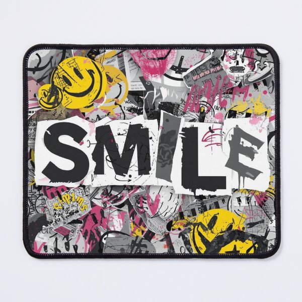 Item preview, SMILE – Urban Graffiti Collage Art designed and sold by ConfuseLab Alt.