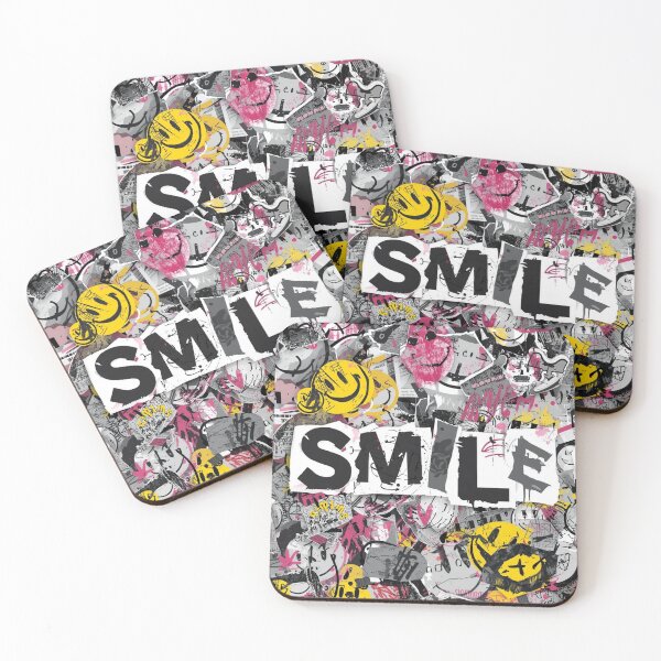 Item preview, SMILE – Urban Graffiti Collage Art designed and sold by ConfuseLab Alt.