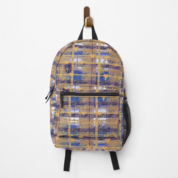 Item preview, Grunge Plaid Hearts - Blue Gold Pink Pattern designed and sold by TheArtOfTreble.