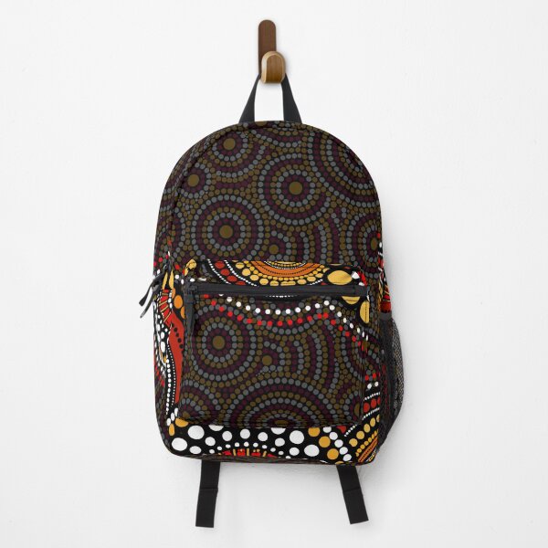 Item preview, Aboriginal Dot Painting Campsite Yellow Red designed and sold by AboriginalartVI.