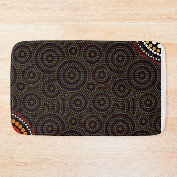 Item preview, Aboriginal Dot Painting Campsite Yellow Red designed and sold by AboriginalartVI.