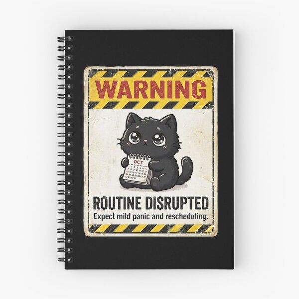 Item preview, Warning Routine Disrupted Black Cat designed and sold by Visual Dept..