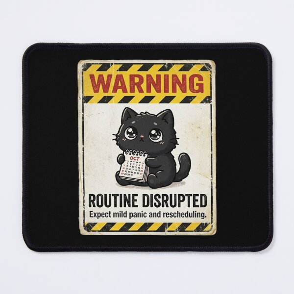 Item preview, Warning Routine Disrupted Black Cat designed and sold by Visual Dept..