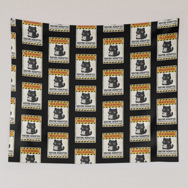 Item preview, Warning Routine Disrupted Black Cat designed and sold by Visual Dept..
