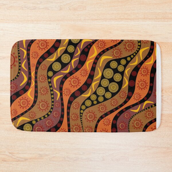 Item preview, Aboriginal Dot Painting Campsite Earthy Orange designed and sold by AboriginalartVI.