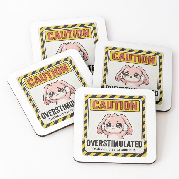 Item preview, Caution Overstimulated Kawaii Bunny designed and sold by Visual Dept..