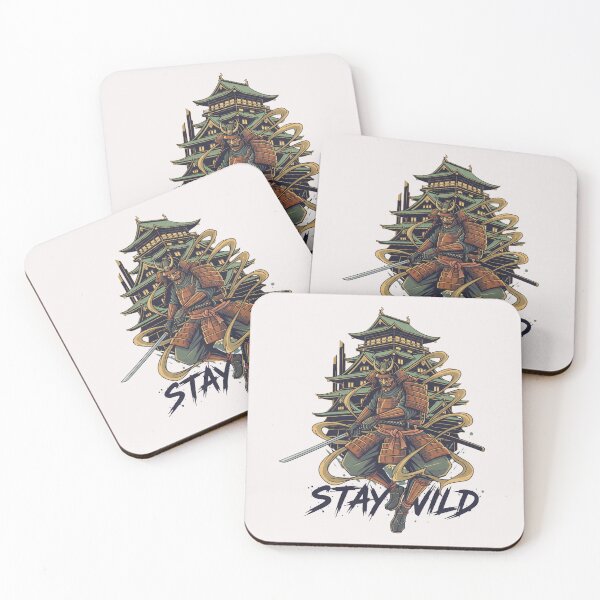 Item preview, Japanese Samurai & Castle Ukiyo-e Streetwear "Stay Wild" Graphic designed and sold by benjyjump.