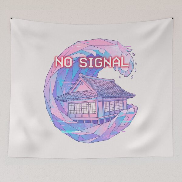 Item preview, Surreal Vaporwave Tsunami & Japanese House "No Signal" Aesthetic Graphic designed and sold by benjyjump.