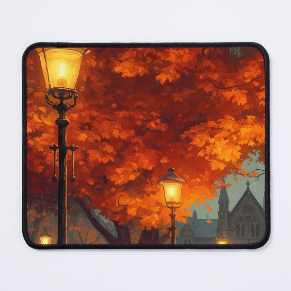 Item preview, Autumn Park Scene with Gas Lamps designed and sold by didiersoyer.