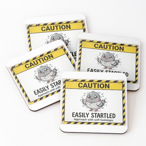 Item preview, Caution Easily Startled Kawaii Bird designed and sold by Visual Dept..