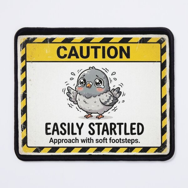 Item preview, Caution Easily Startled Kawaii Bird designed and sold by Visual Dept..