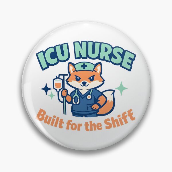 Item preview, ICU Nurse Built for the Shift – Cute Fox Intensive Care Nurse Design designed and sold by ClinicalHubs.