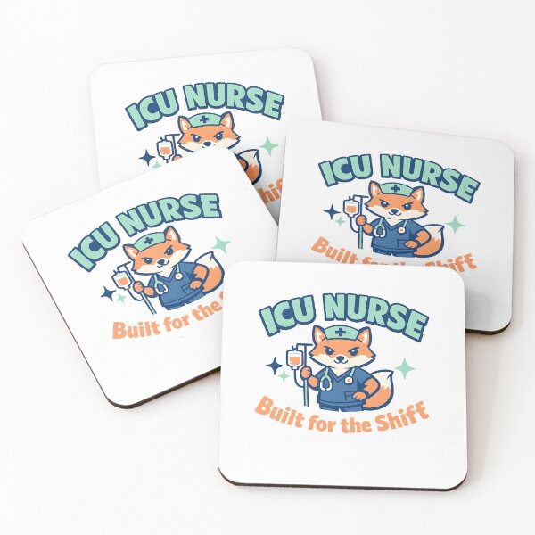 Item preview, ICU Nurse Built for the Shift – Cute Fox Intensive Care Nurse Design designed and sold by ClinicalHubs.