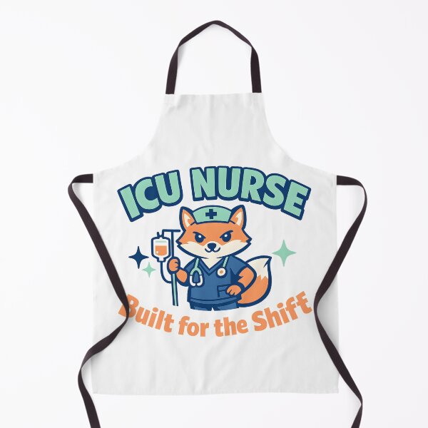 Item preview, ICU Nurse Built for the Shift – Cute Fox Intensive Care Nurse Design designed and sold by ClinicalHubs.