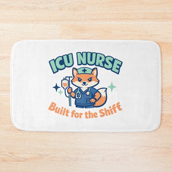 Item preview, ICU Nurse Built for the Shift – Cute Fox Intensive Care Nurse Design designed and sold by ClinicalHubs.