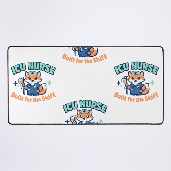 Item preview, ICU Nurse Built for the Shift – Cute Fox Intensive Care Nurse Design designed and sold by ClinicalHubs.