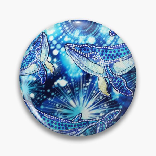 Item preview, Aboriginal Dot Painting Whale Pattern Blue designed and sold by AboriginalartVI.