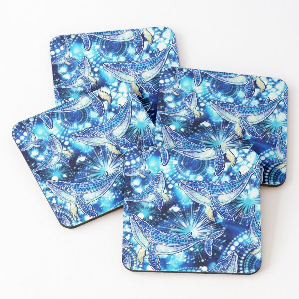 Item preview, Aboriginal Dot Painting Whale Pattern Blue designed and sold by AboriginalartVI.