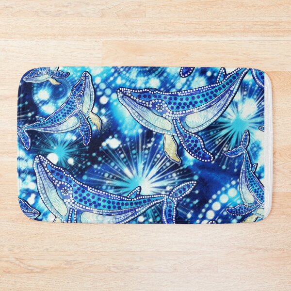 Item preview, Aboriginal Dot Painting Whale Pattern Blue designed and sold by AboriginalartVI.