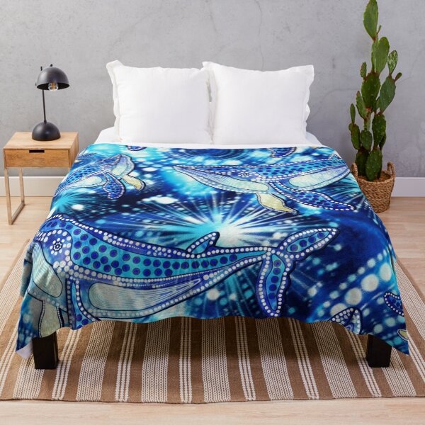 Item preview, Aboriginal Dot Painting Whale Pattern Blue designed and sold by AboriginalartVI.