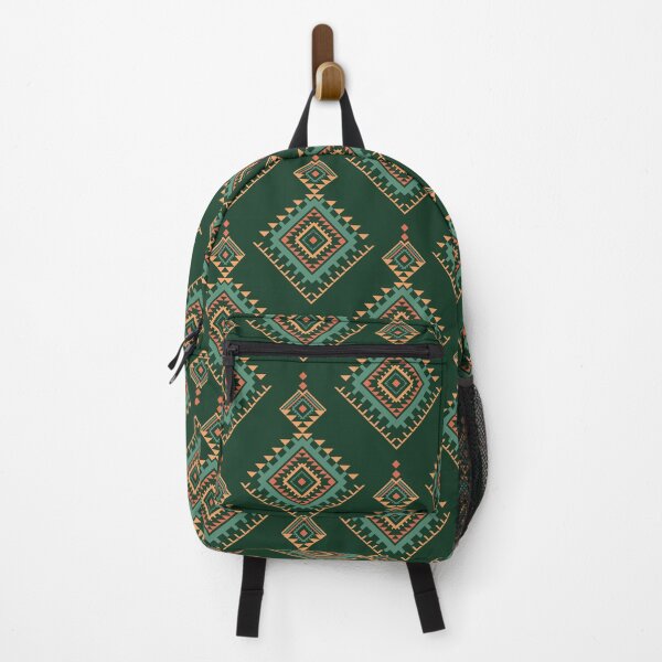 Item preview, Green Geometric Textile Pattern with Repeating Diamonds designed and sold by PowerAntShop.