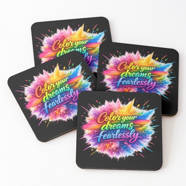 Item preview, Color Your Dreams Fearlessly – Vibrant Rainbow Gulal Splash Motivational Sticker designed and sold by CutePearlStudio.