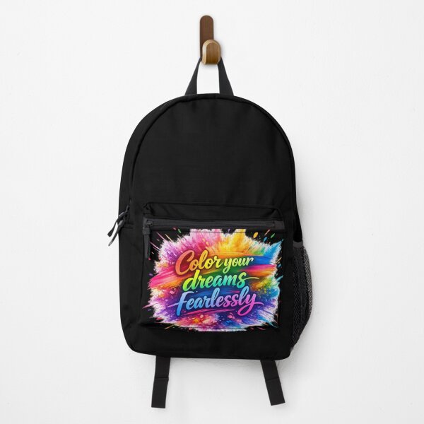 Item preview, Color Your Dreams Fearlessly – Vibrant Rainbow Gulal Splash Motivational Sticker designed and sold by CutePearlStudio.