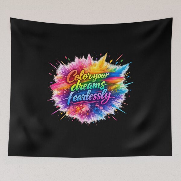 Item preview, Color Your Dreams Fearlessly – Vibrant Rainbow Gulal Splash Motivational Sticker designed and sold by CutePearlStudio.