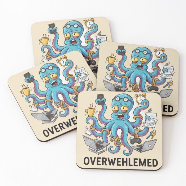 Item preview, Stressed Octopus Sticker | Overwhelmed Mental Health Meme | Funny Anxiety Animal  designed and sold by ZyxDes.