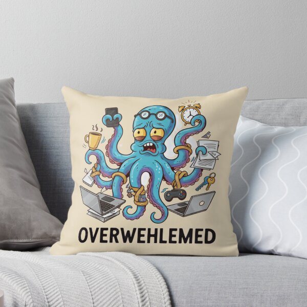 Item preview, Stressed Octopus Sticker | Overwhelmed Mental Health Meme | Funny Anxiety Animal  designed and sold by ZyxDes.