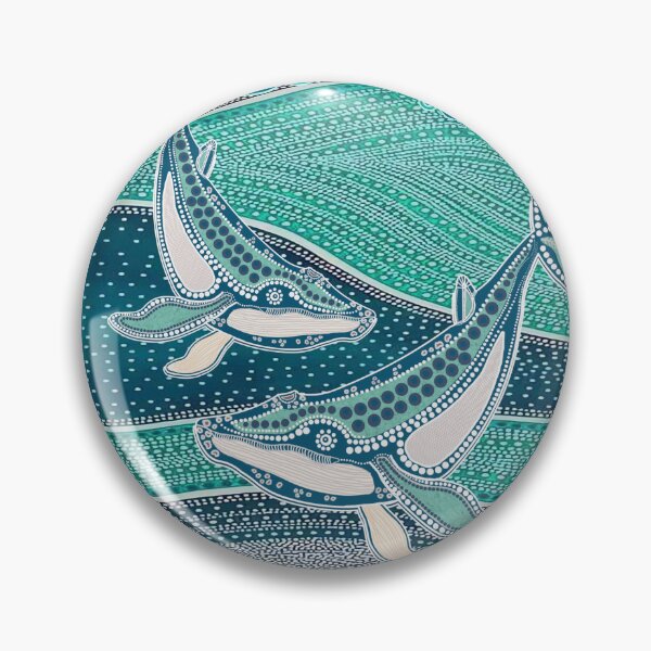 Item preview, Aboriginal Dot Painting Whale Dot Blue Green designed and sold by AboriginalartVI.