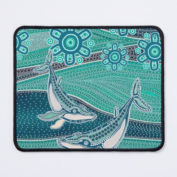 Item preview, Aboriginal Dot Painting Whale Dot Blue Green designed and sold by AboriginalartVI.