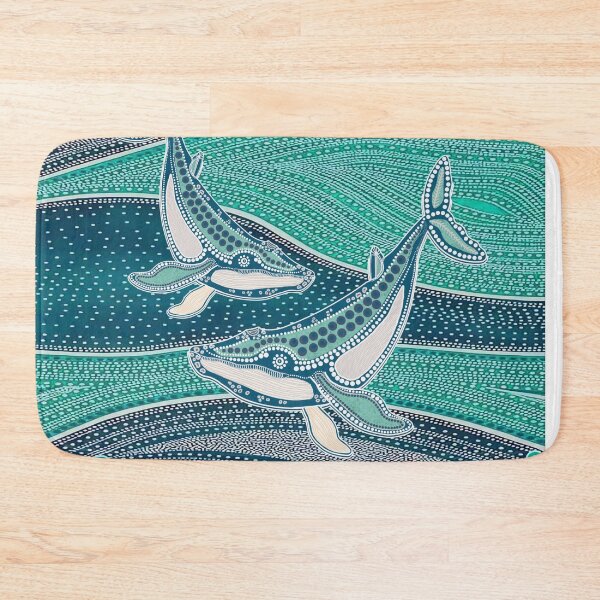 Item preview, Aboriginal Dot Painting Whale Dot Blue Green designed and sold by AboriginalartVI.
