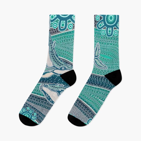 Item preview, Aboriginal Dot Painting Whale Dot Blue Green designed and sold by AboriginalartVI.