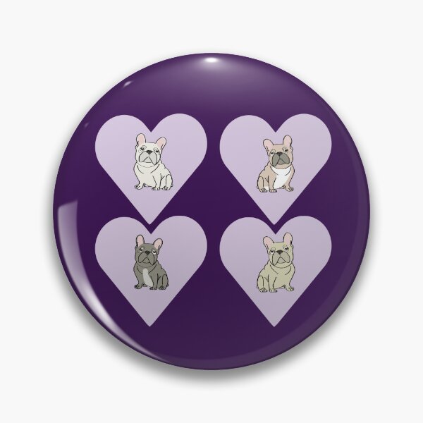 Item preview, French Bulldog Purple Hearts designed and sold by Mountain-Point.