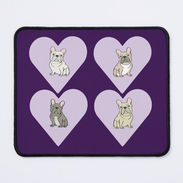 Item preview, French Bulldog Purple Hearts designed and sold by Mountain-Point.