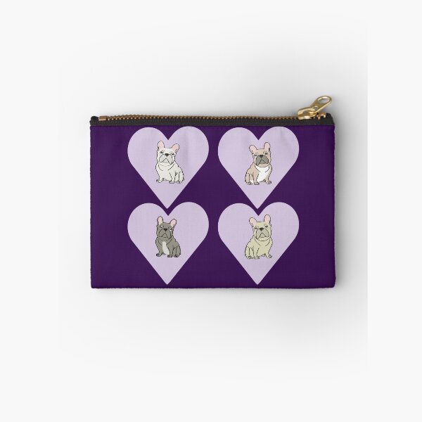 Item preview, French Bulldog Purple Hearts designed and sold by Mountain-Point.