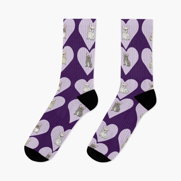 Item preview, French Bulldog Purple Hearts designed and sold by Mountain-Point.
