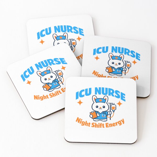 Item preview, ICU Nurse Night Shift Energy – Cute Rabbit Intensive Care Nurse Design designed and sold by ClinicalHubs.