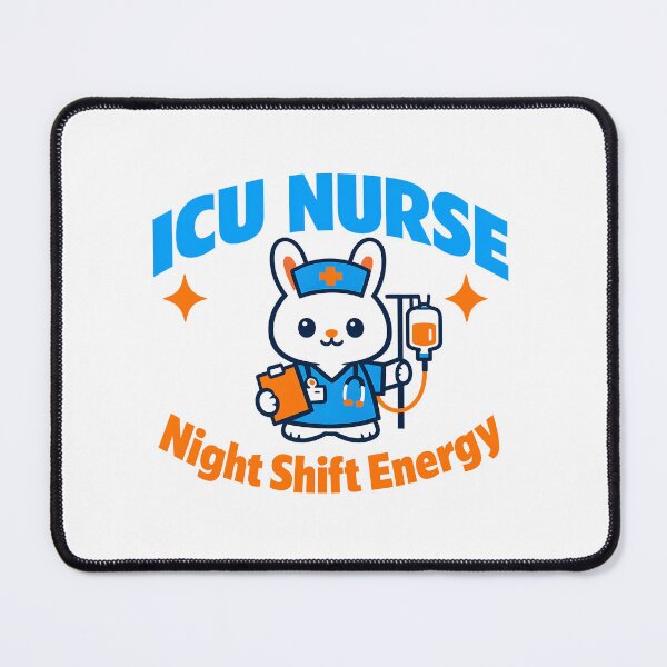 Item preview, ICU Nurse Night Shift Energy – Cute Rabbit Intensive Care Nurse Design designed and sold by ClinicalHubs.